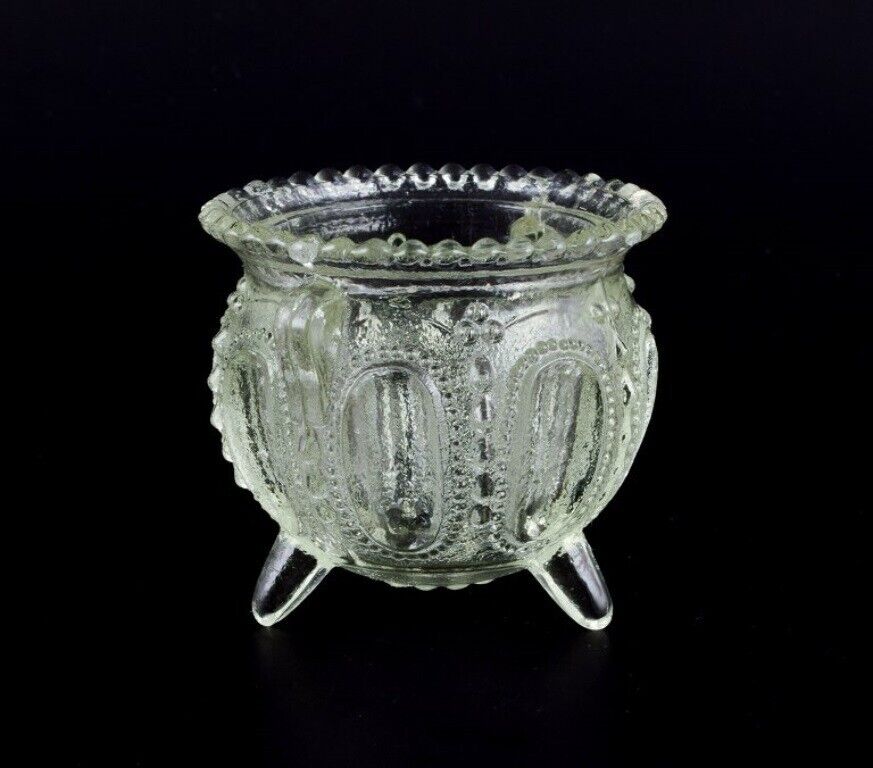 Fåglavik Glasbruk (1874-1980) Sweden Four salt cellars in clear handmade glass