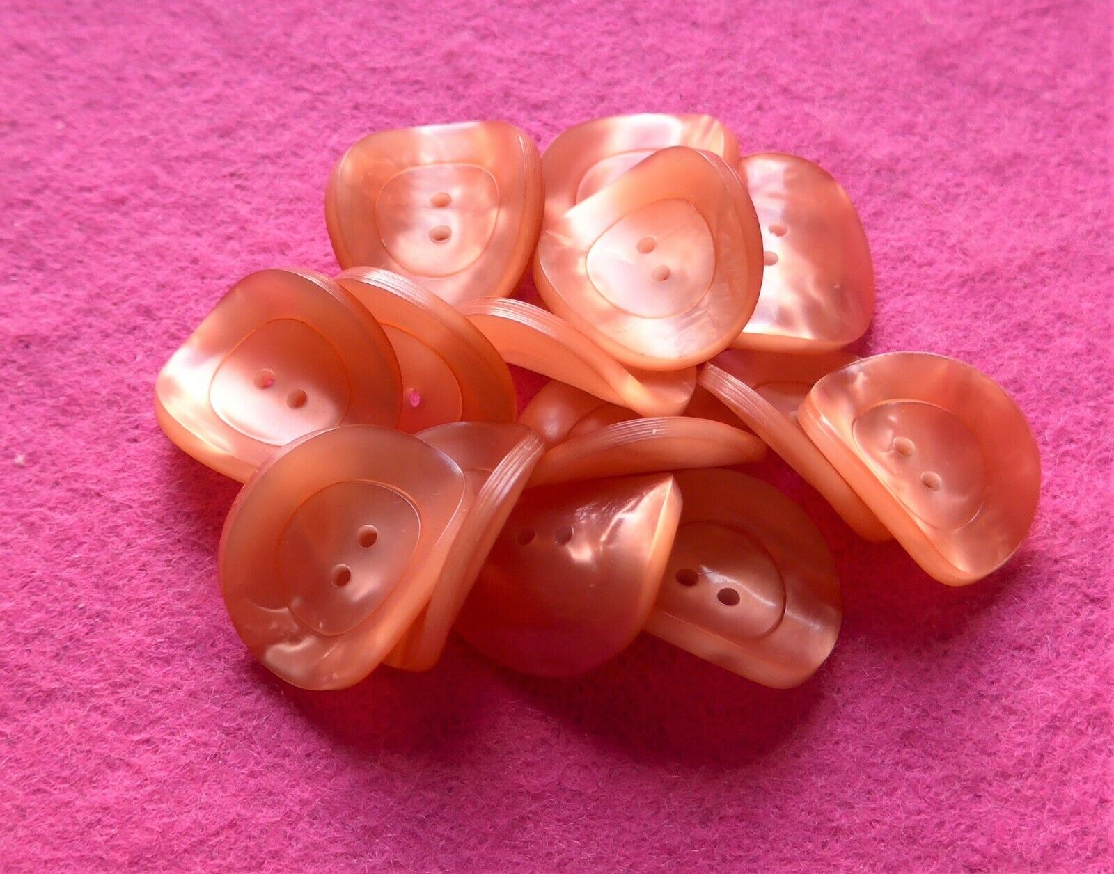 SALE - 15 WONKY unused vintage PINK early plastic buttons  23 mm ( 36 )