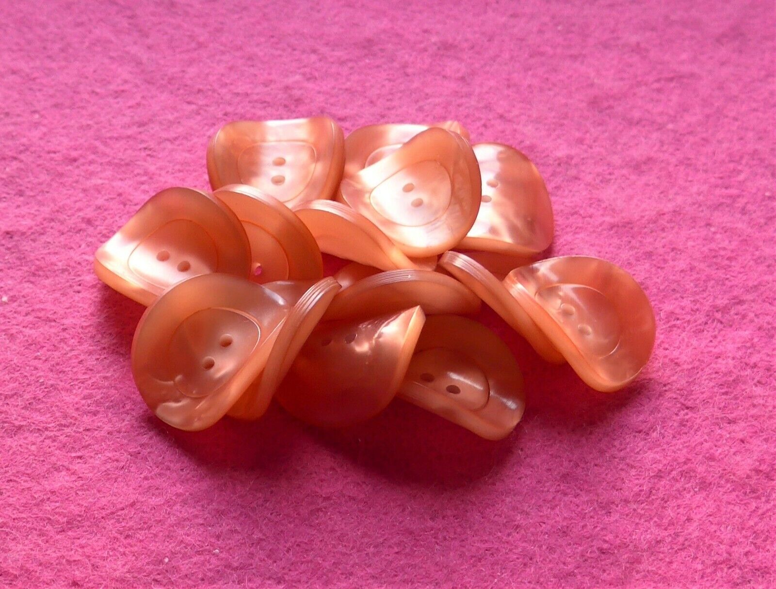 SALE - 15 WONKY unused vintage PINK early plastic buttons  23 mm ( 36 )