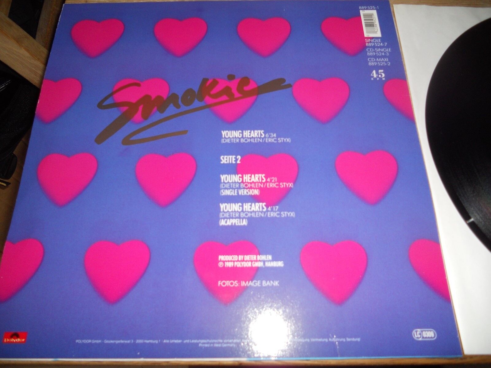 SMOKIE YOUNG HEARTS 1989 USED GERMAN 12" MAXI SINGLE 3 TRACKS RARE MAXI 12 INCH*