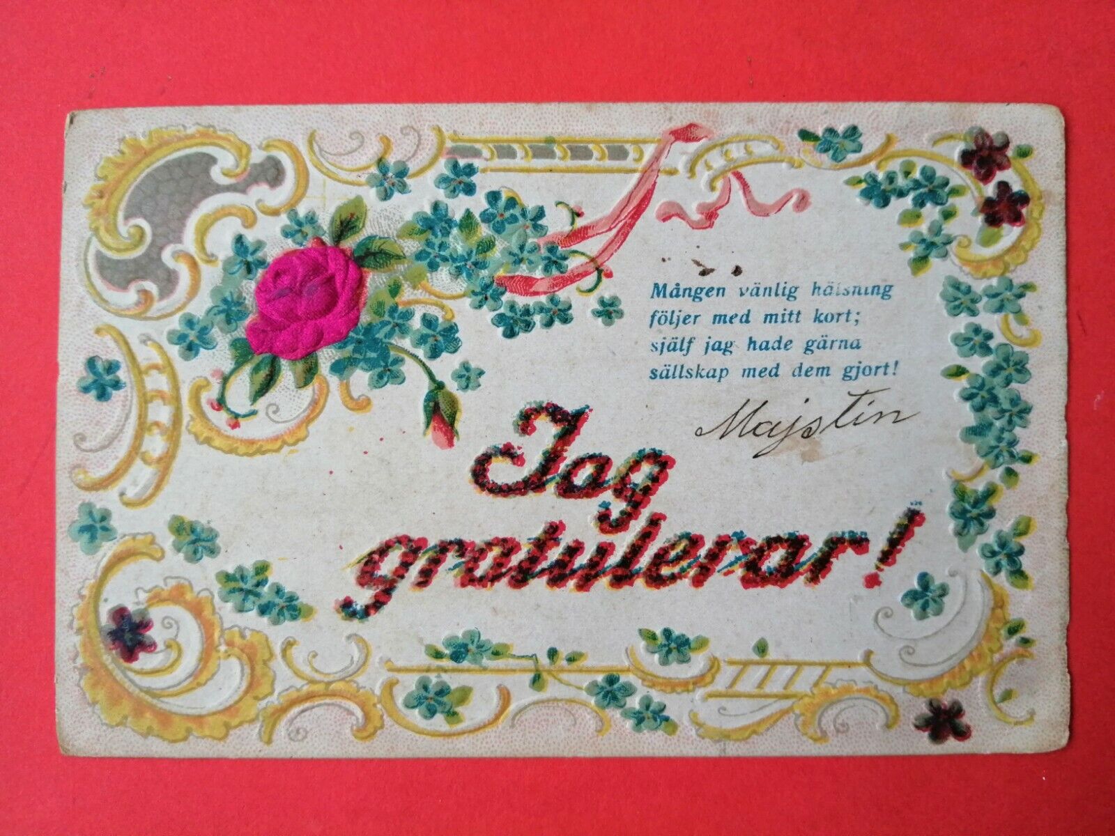 Antique collectable Swedish Greeting card posted 1900-1905