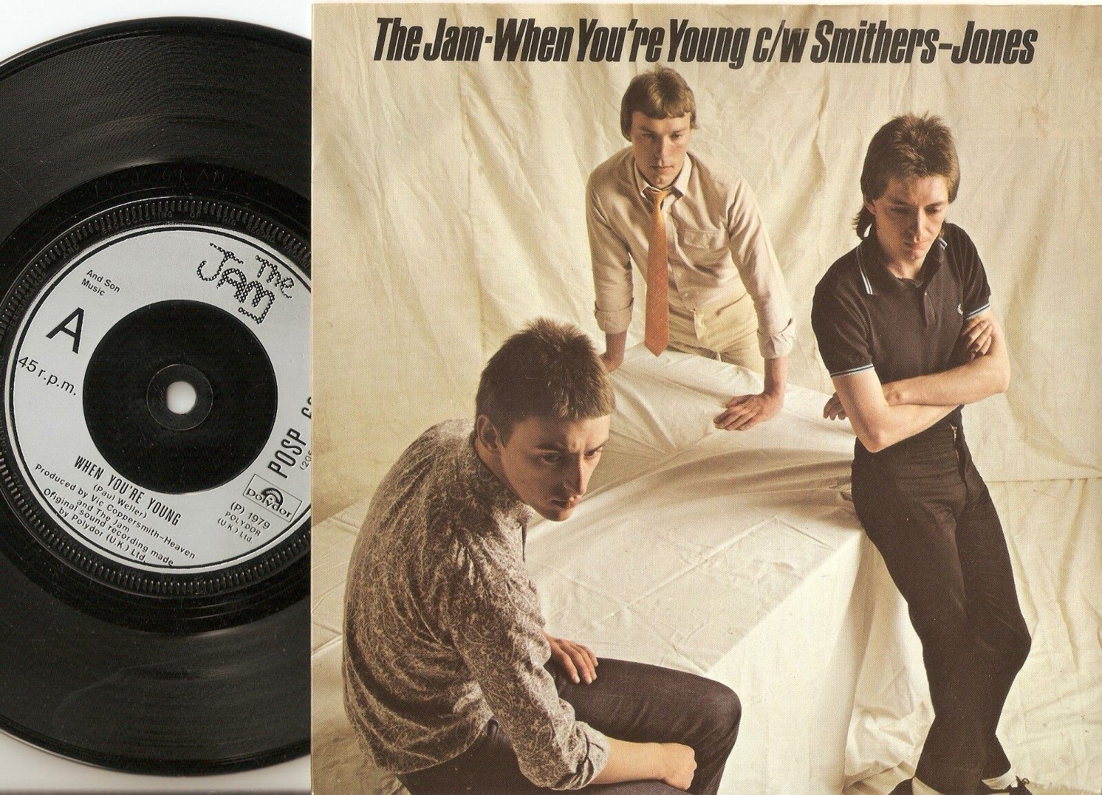 THE JAM WHEN YOU`RE YOUNG  SMITHERS-JONES 1ST PRESS 45+PS 1979 MOD REVIVAL WHO