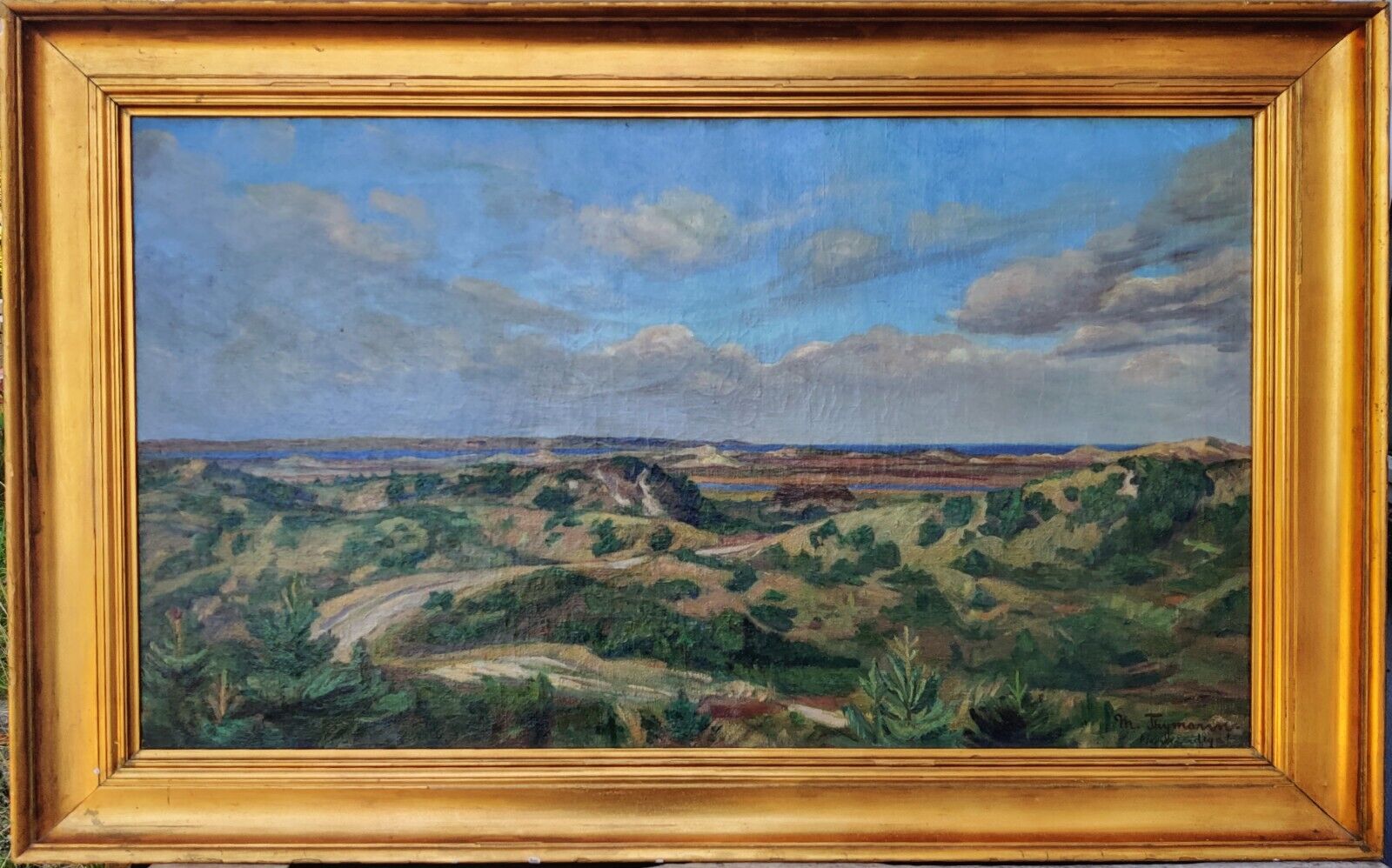 Maria Thymann (1867-1928):  OPEN LANDSCAPE, DUNES, original oil