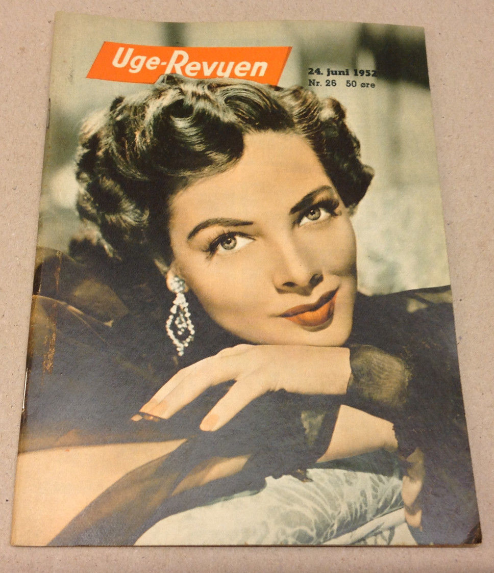 KATHRYN GRAYSON FRONT COVER+HOAGY CARMICHAEL BACK COVER VTG Danish Magazine 1952