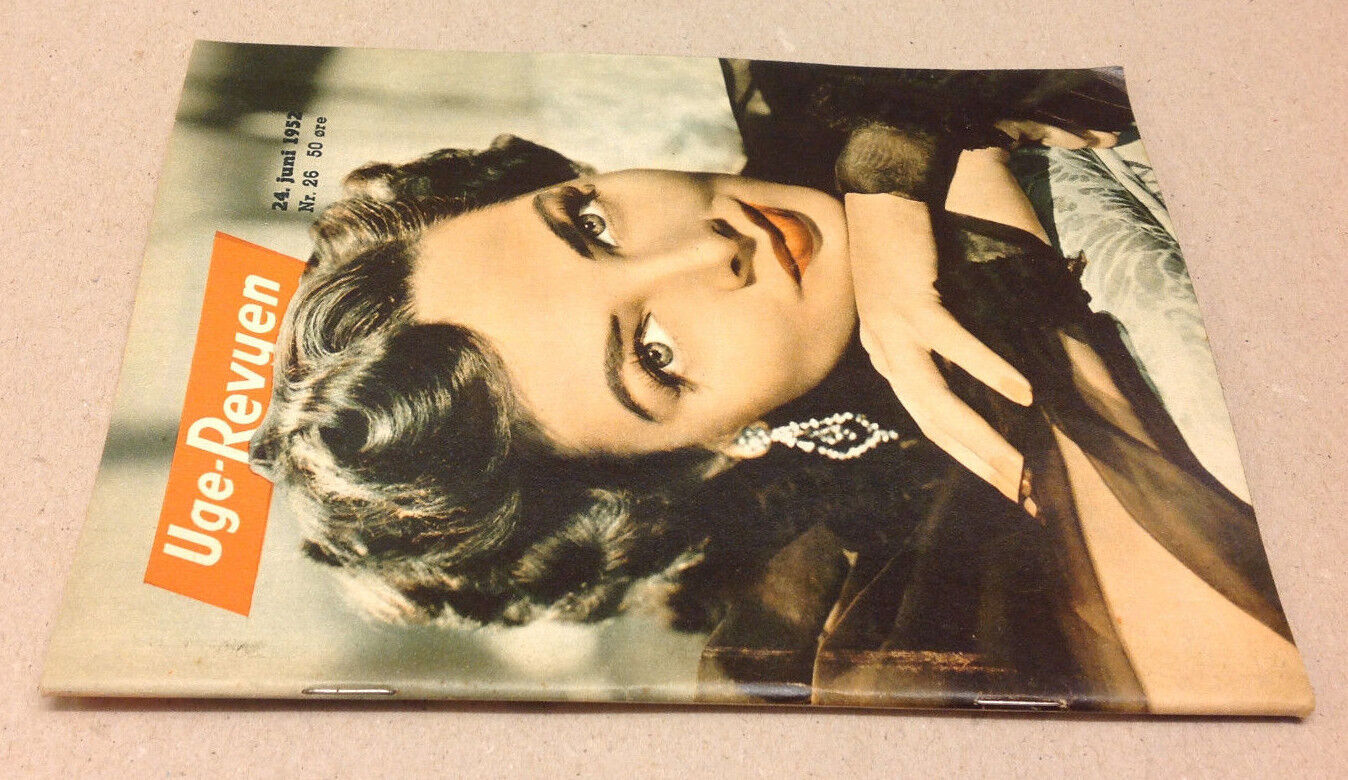 KATHRYN GRAYSON FRONT COVER+HOAGY CARMICHAEL BACK COVER VTG Danish Magazine 1952