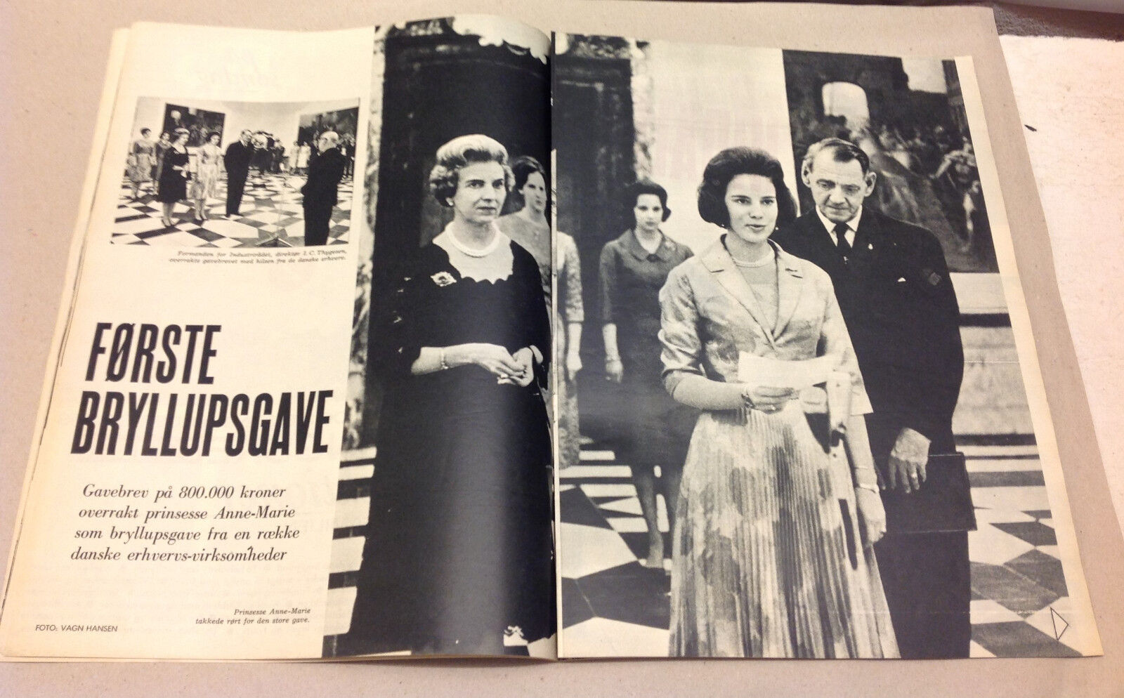 QUEEN ANNE-MARIE GREECE CONSTANTINE WEDDING GIFT VTG Magazine Billed-Bladet 1964