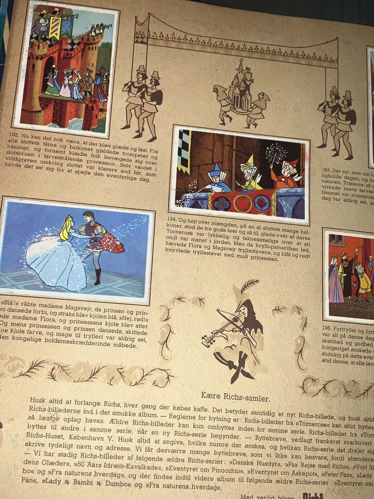 Complete Set Disney Danish Tornerose Sleeping Beauty Trading Cards Rich’s Album