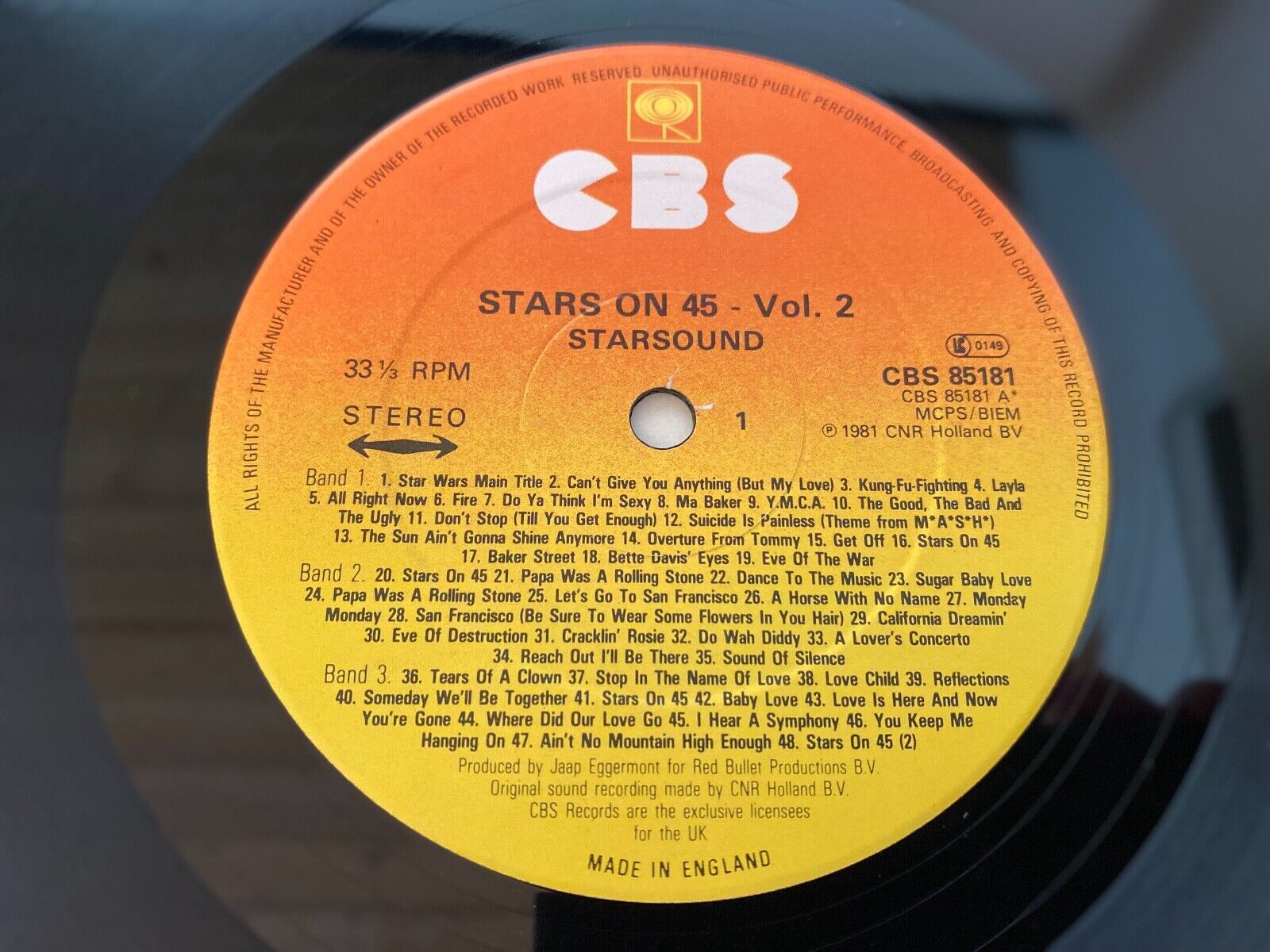 STARS ON ´45 VOLUME 2 1981 UK  PRESS 33 RPM 12" VINYL LP ENGLAND REMIX MEGAMIX