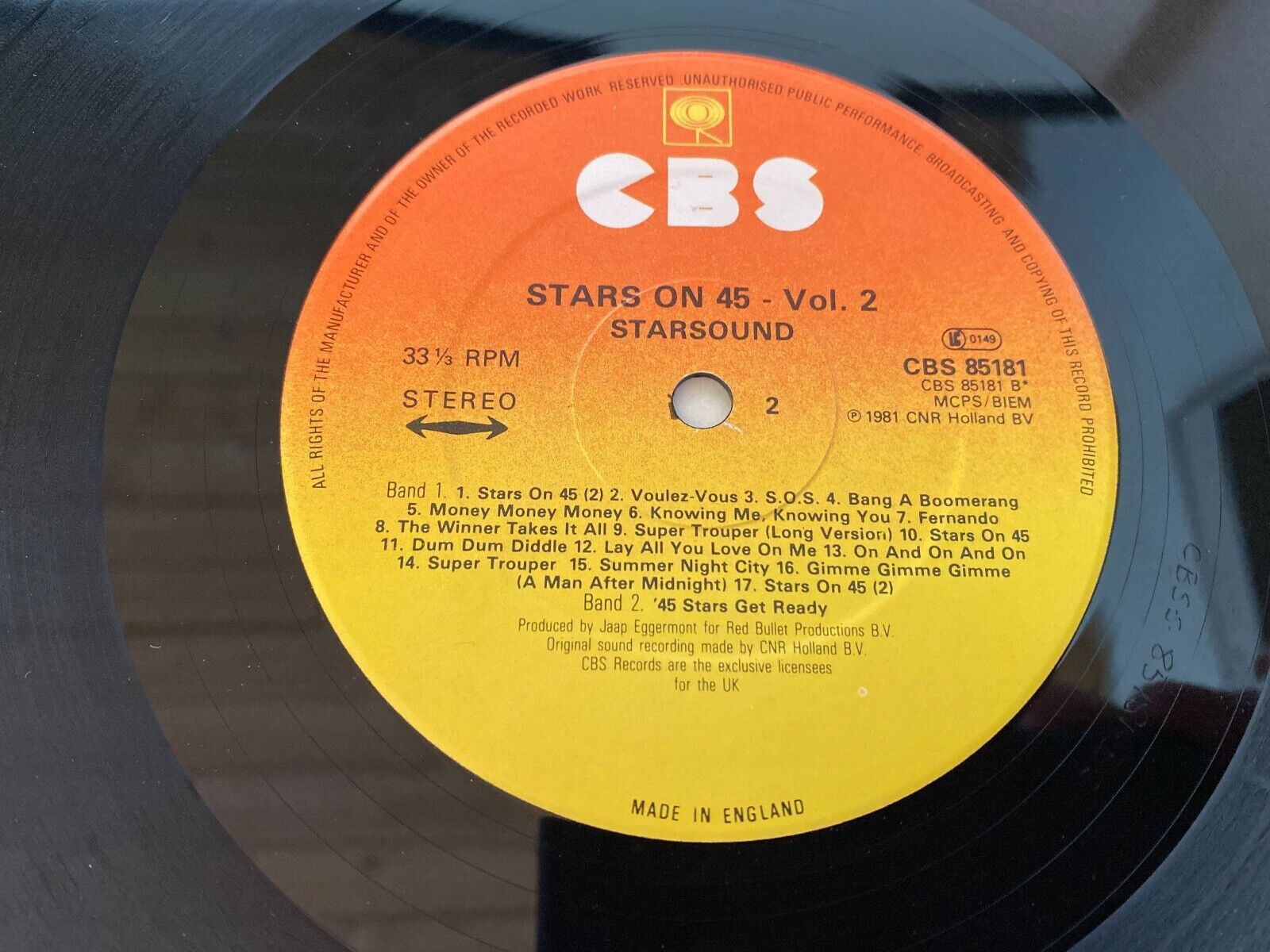 STARS ON ´45 VOLUME 2 1981 UK  PRESS 33 RPM 12" VINYL LP ENGLAND REMIX MEGAMIX