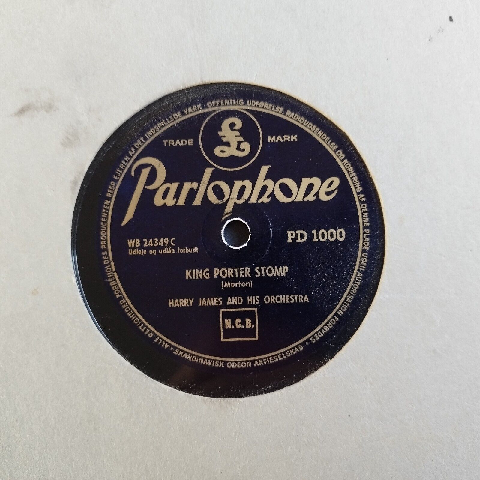 78 RPM  shellac HARRY JAMES The Carnival Of Venice/King Porter Stomp