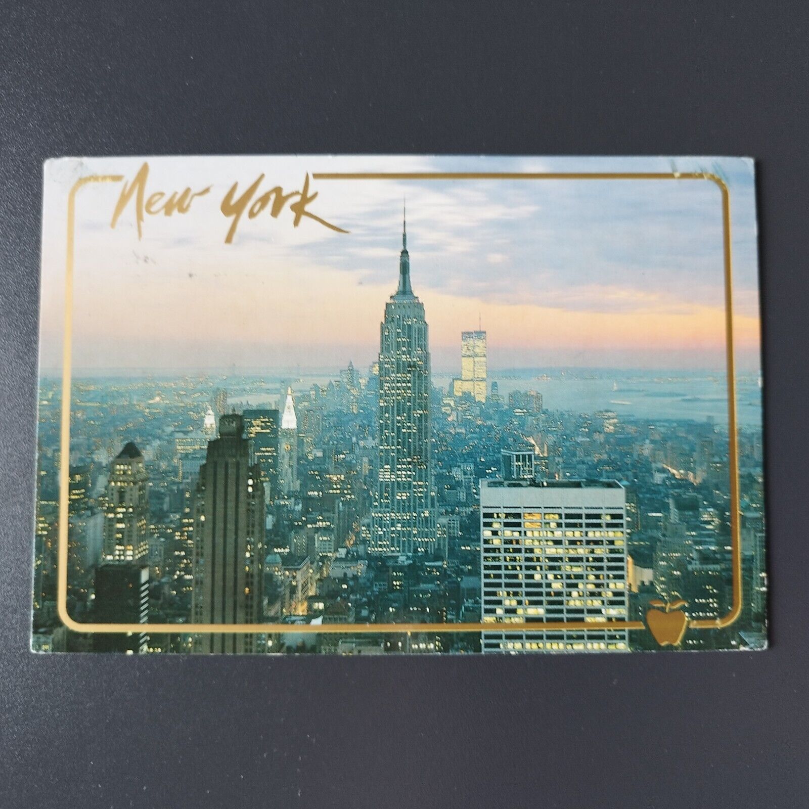 NY New York City Golden Apple Postcards Posted in 1992 to Germany