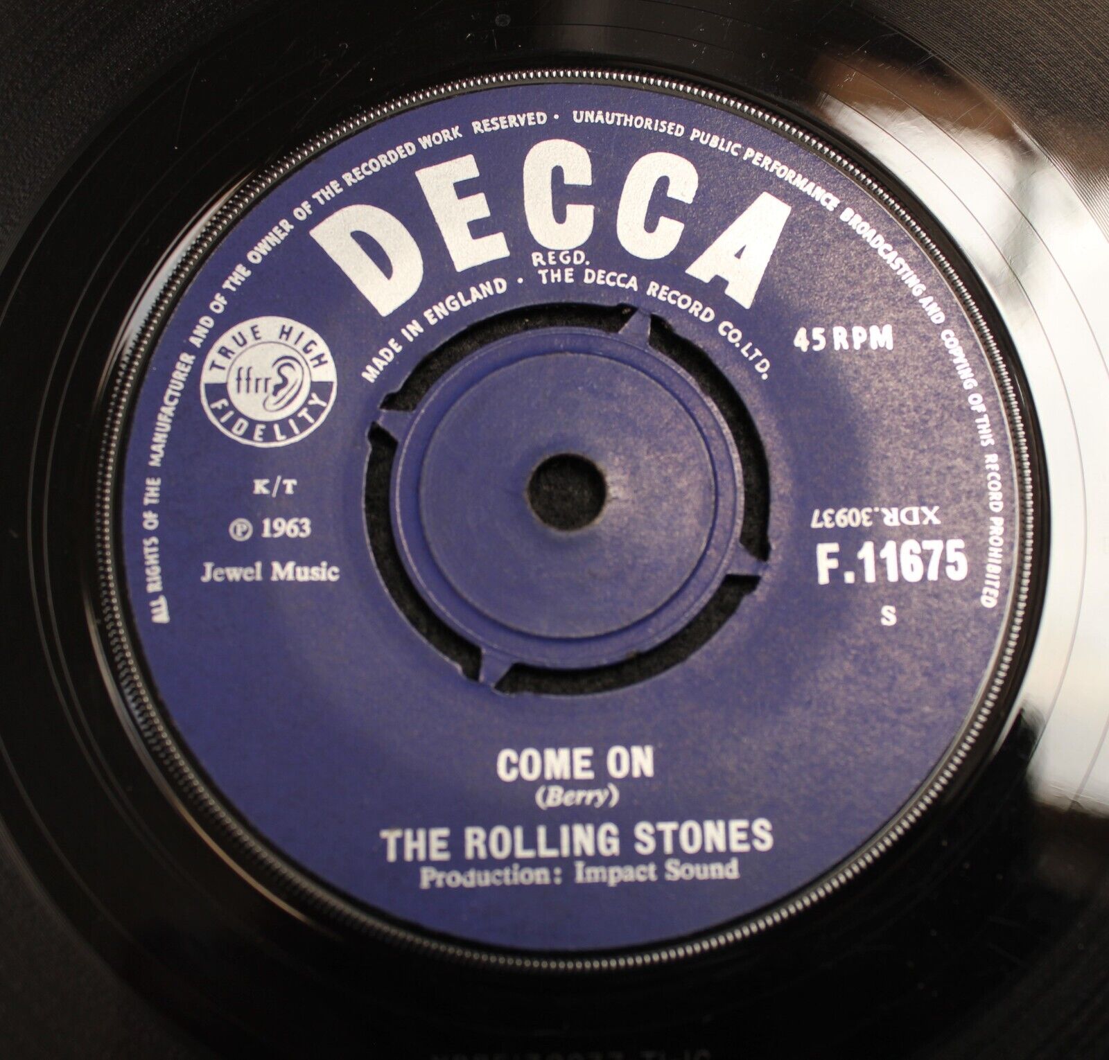 ROLLING STONES Come On World's rarest PS? Orange Danish Denmark slv. EX/EX