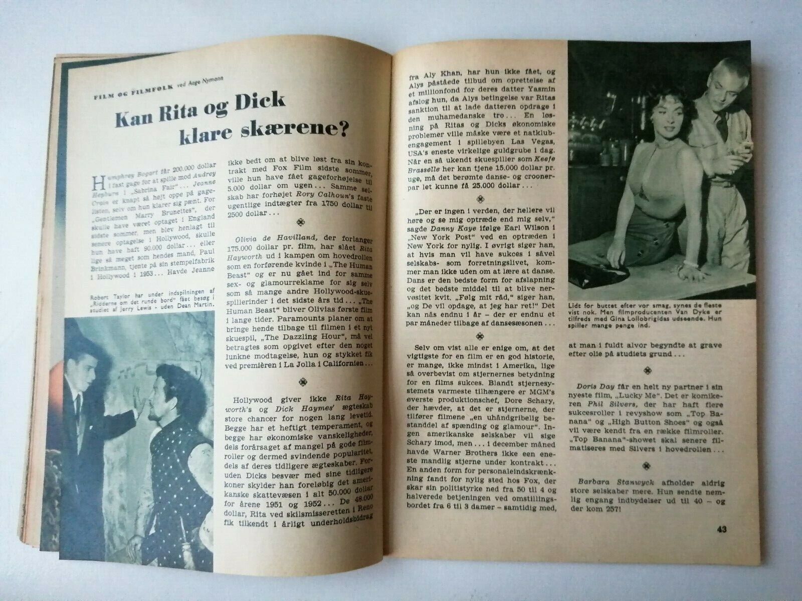 Danish magazine"Uge-Revyen" No 7 1954Jane Greer coverMany other stars