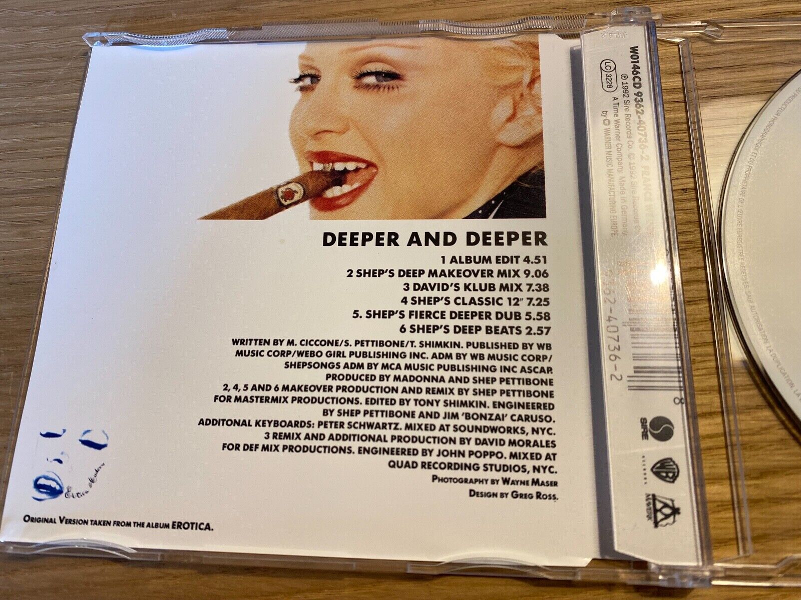 MADONNA "DEEPER AND DEEPER" 1992 CD SINGLE 6 TRACK SIRE WARNER BROS MAVERICK CD