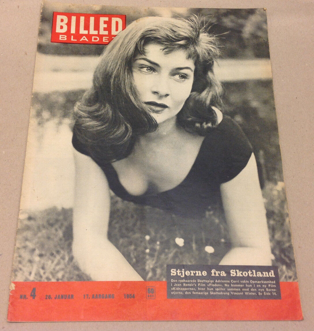 ADRIENNE CORRI SCOTLAND FRONT COVER VINTAGE DANISH Magazine Billed-Bladet 1954