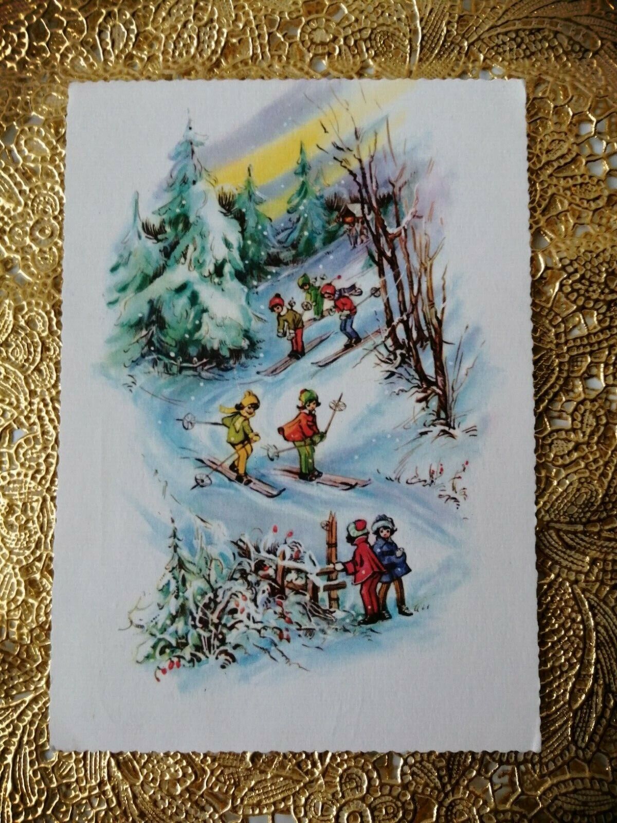 Vintage and collectible Danish Christmas cardPosted in 1969  ( No 5 w )