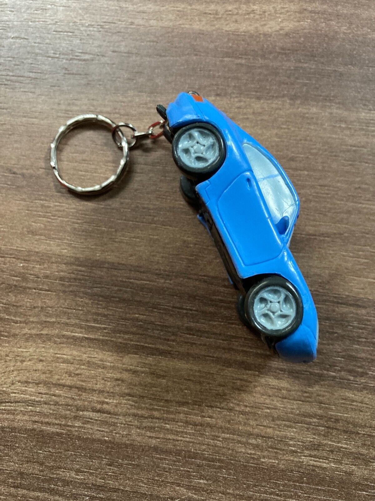 Vintage Blue Sports Car Keychain - Retro Collectible