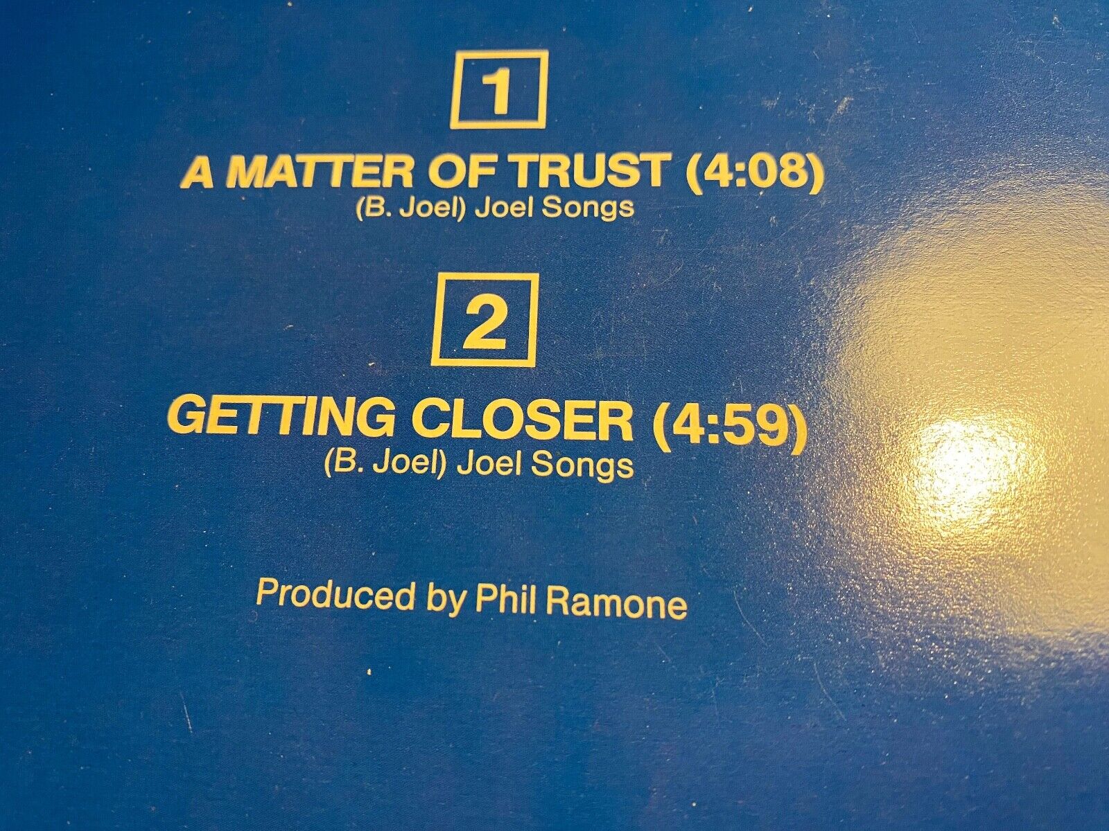 BILLY JOEL"A MATTER OF TRUST/GETTING CLOSER" CBS RECORDS 1986 DUTCH PRESS 45 RPM