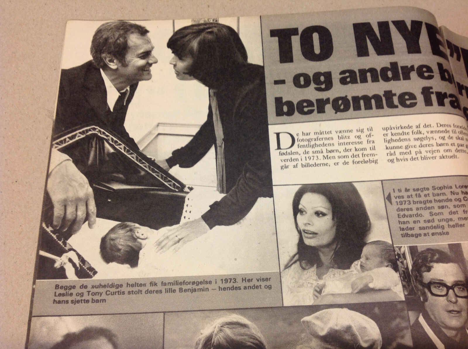 ANETTE KLINGENBERG +TONY CURTIS +ROGER MOORE INSIDE VINTAGE Danish Magazine 1974