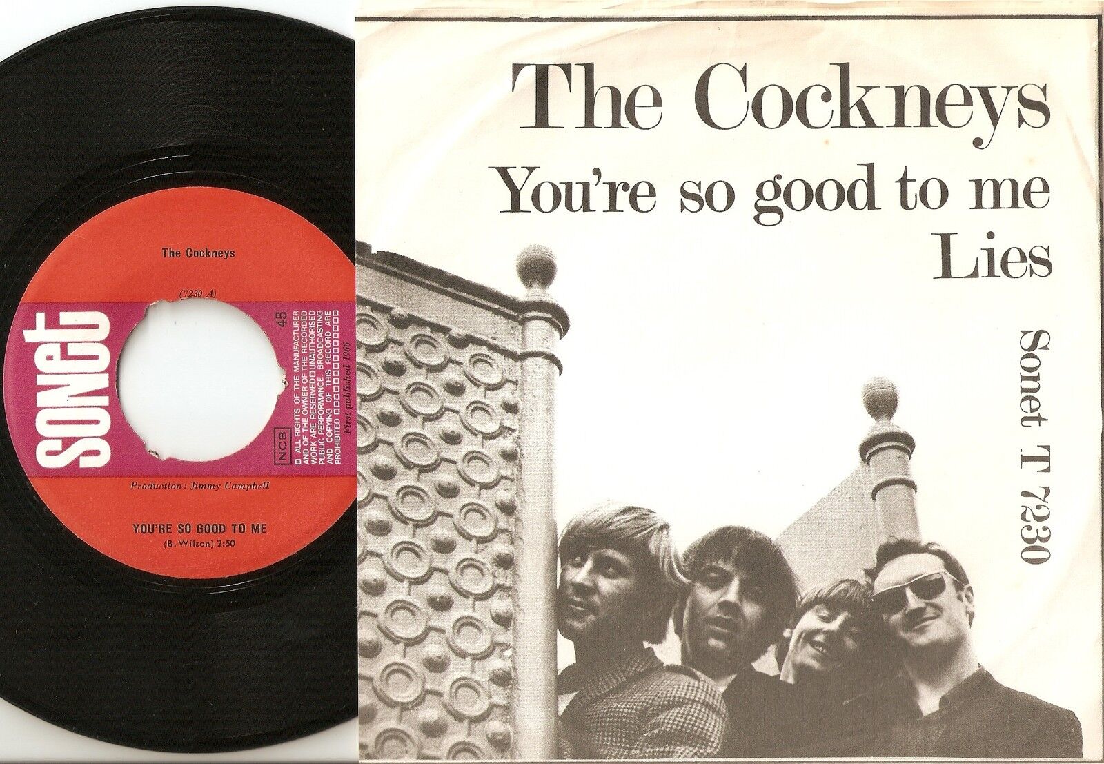 THE COCKNEYS YOU`RE SO GOOD TO ME  LIES DANISH 45+PS 1966 MOD FREAKBEAT PSYCH