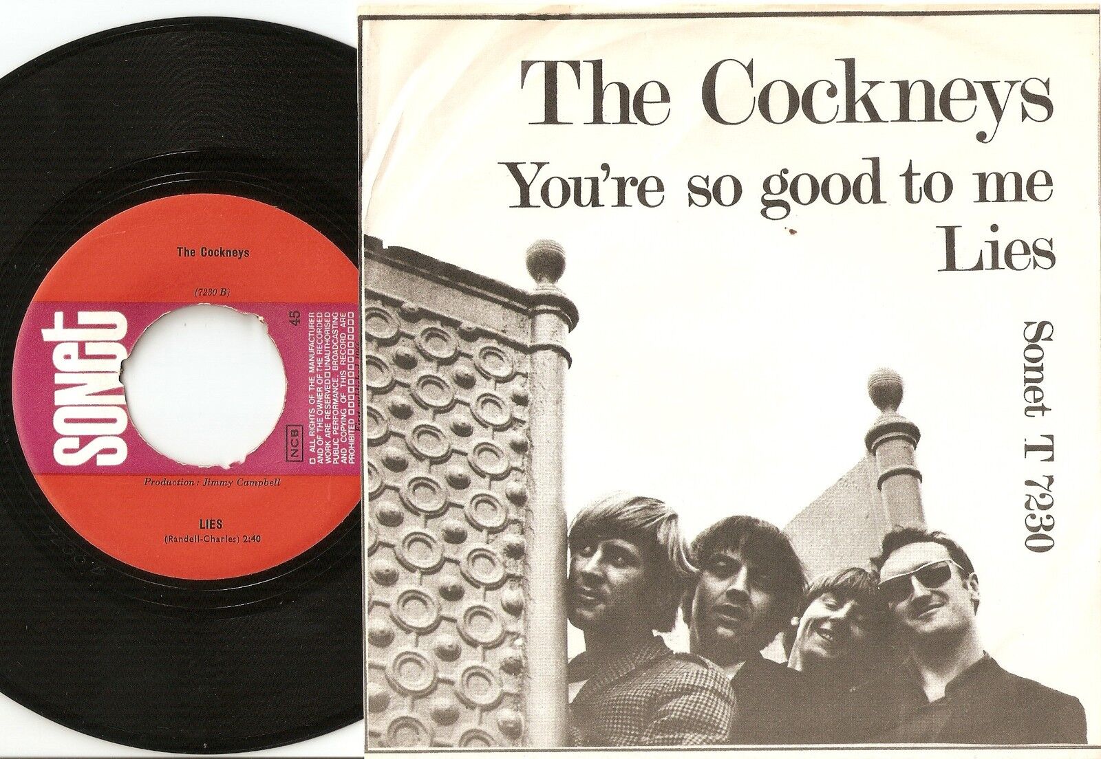 THE COCKNEYS YOU`RE SO GOOD TO ME  LIES DANISH 45+PS 1966 MOD FREAKBEAT PSYCH