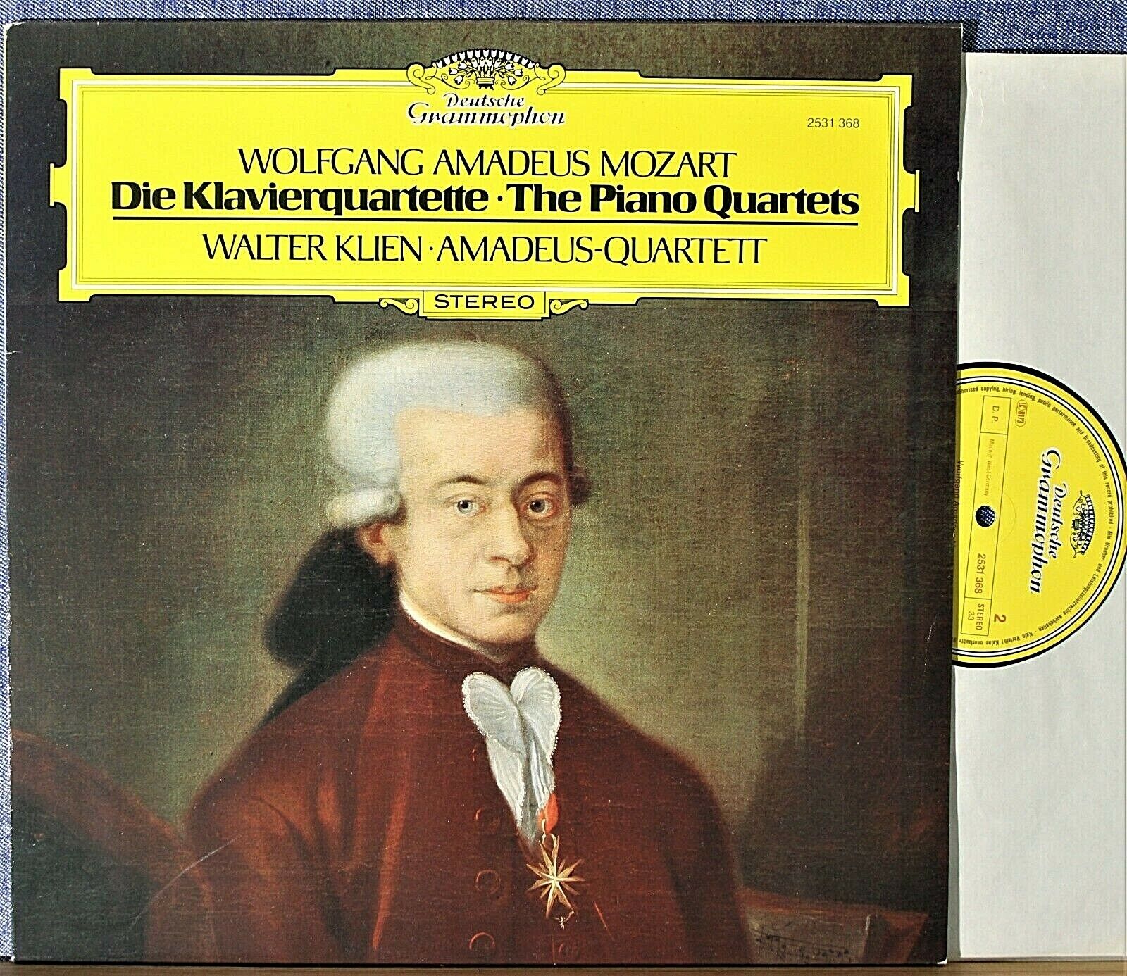 Klien; Amadeus SQ Mozart (Piano quartets) DGG 2531  368 NM