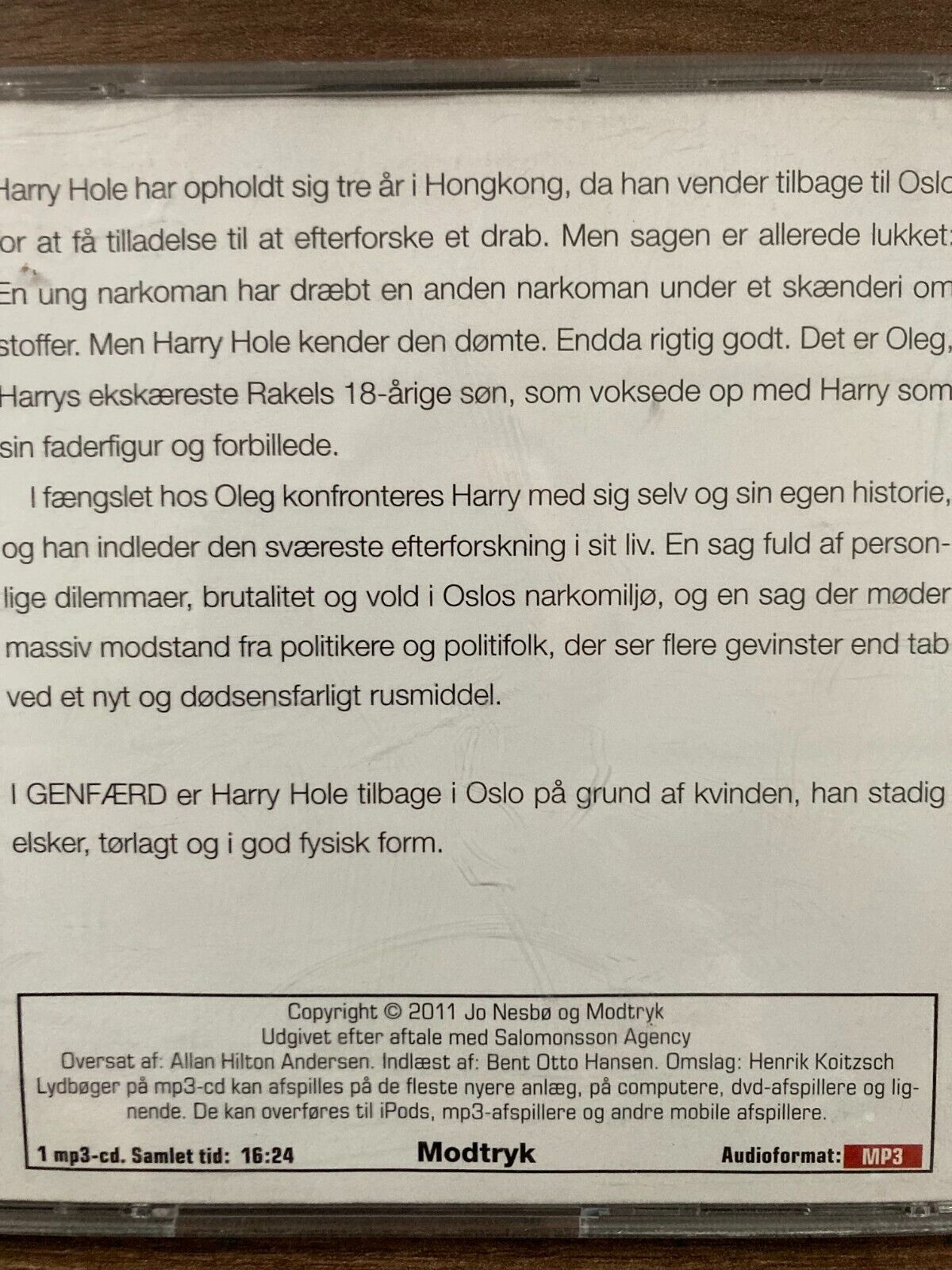 Jo Nesbø Genfærd MP3 Audiobook in Danish - Spoken by Bent Otto Hansen