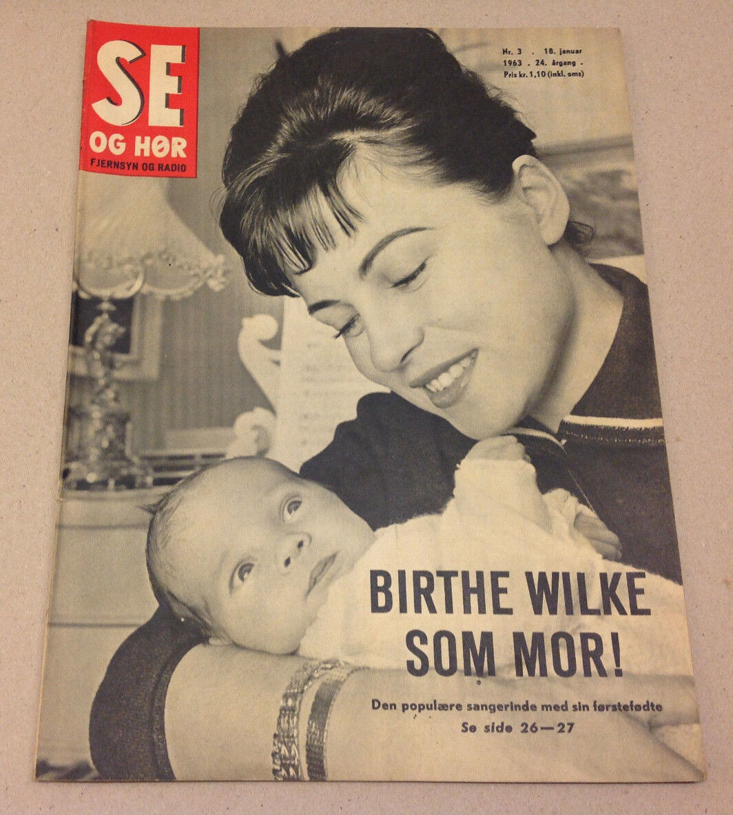 BIRTHE WILKE SINGER BIRTH SON FRONT COVER VINTAGE DENMARK Danish Magazine 1963