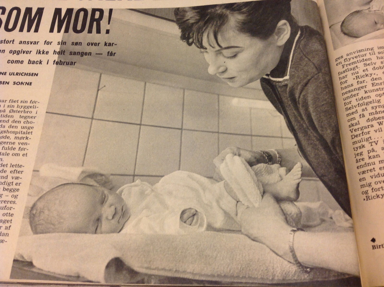 BIRTHE WILKE SINGER BIRTH SON FRONT COVER VINTAGE DENMARK Danish Magazine 1963