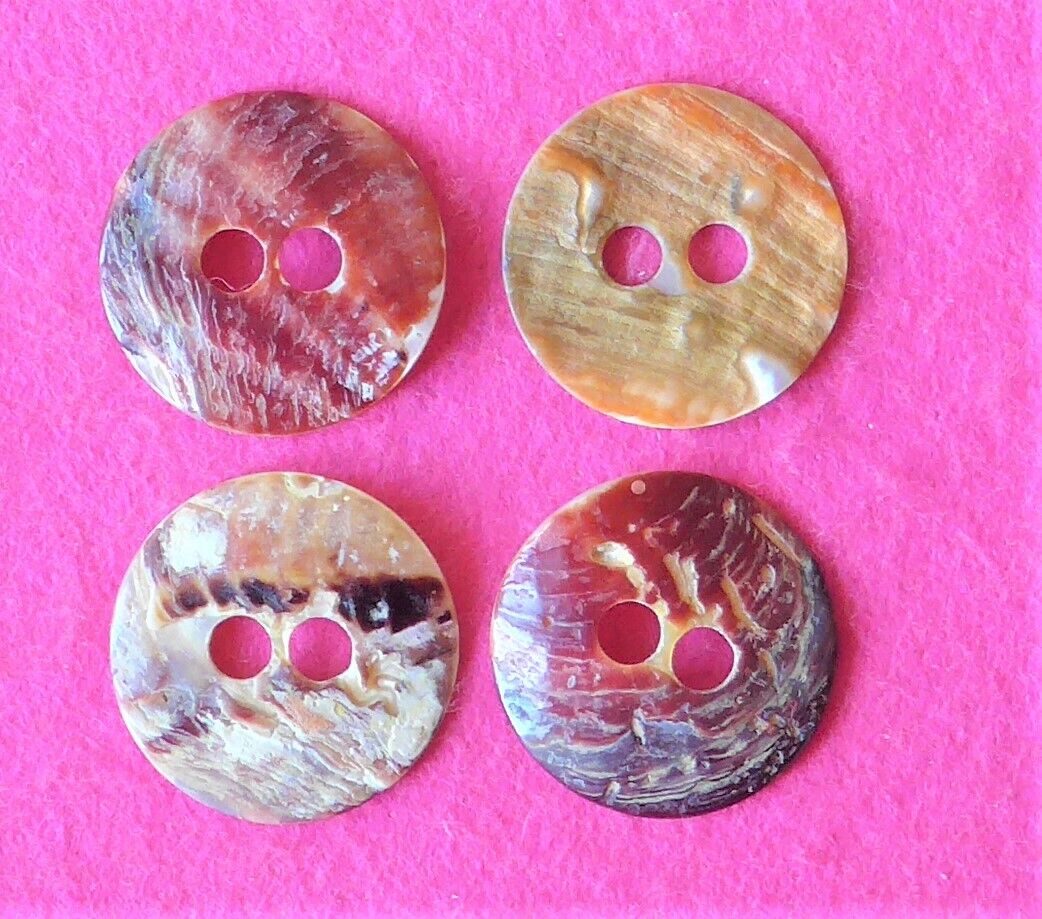 SALE - 4 identical LARGE iridescent MOTHER OF PEARL MOP big hole BUTTONS  (60)