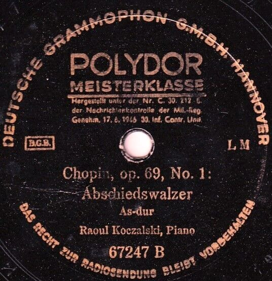 Koczalski Chopin (Waltzes op 341 + 691) Pol 67247 NM-