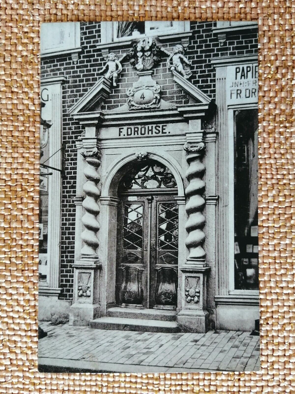 Vintage Danish postcardTønderOld door portal 1930s Unposted