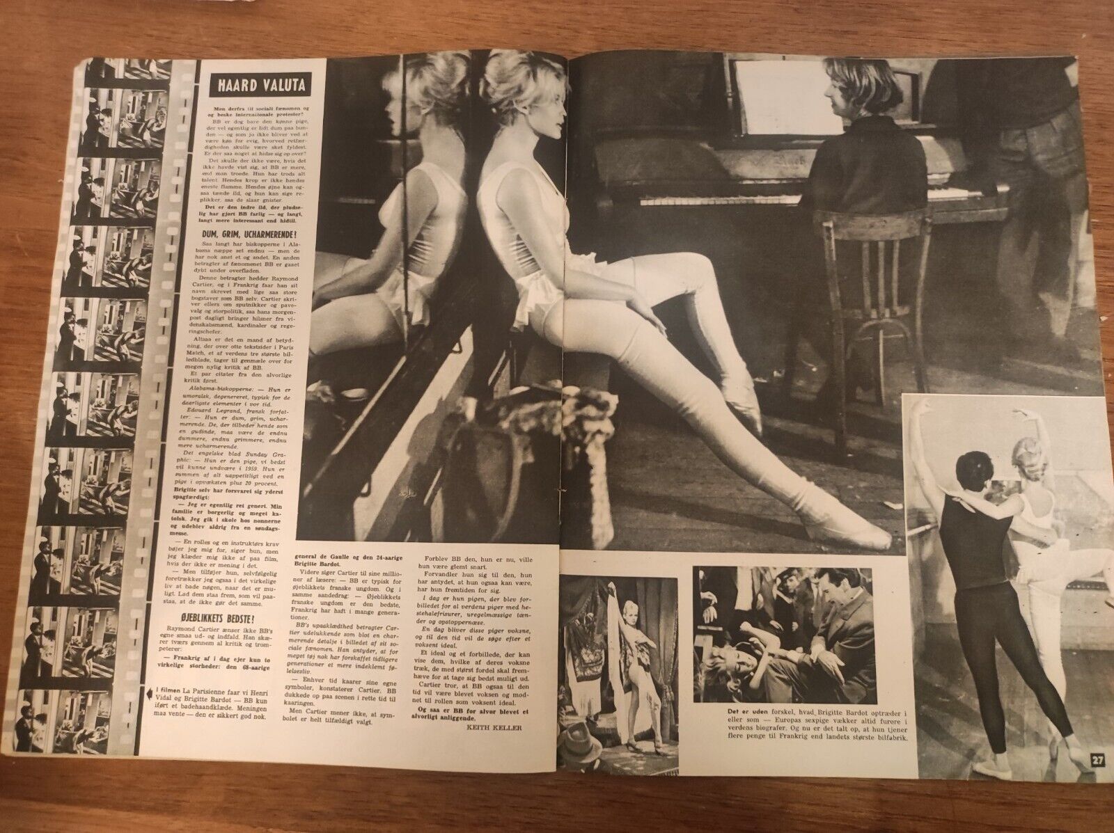 BRIGITTE BARDOT Pascale Petit 1959 RARE Danish Magazine Billed Bladet BB71