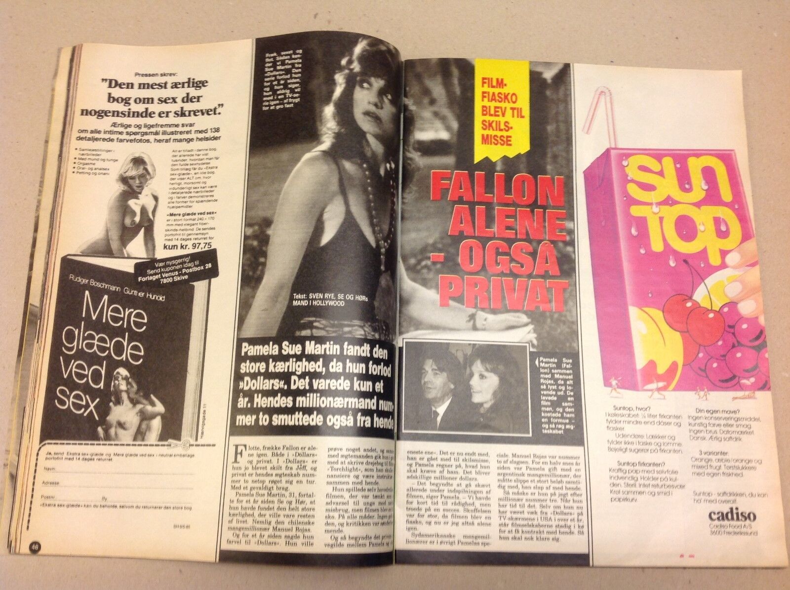 Pamela Sue Martin Fallon Colby Dynasty Vtg Danish Magazine 1985 "Se og Hoer"