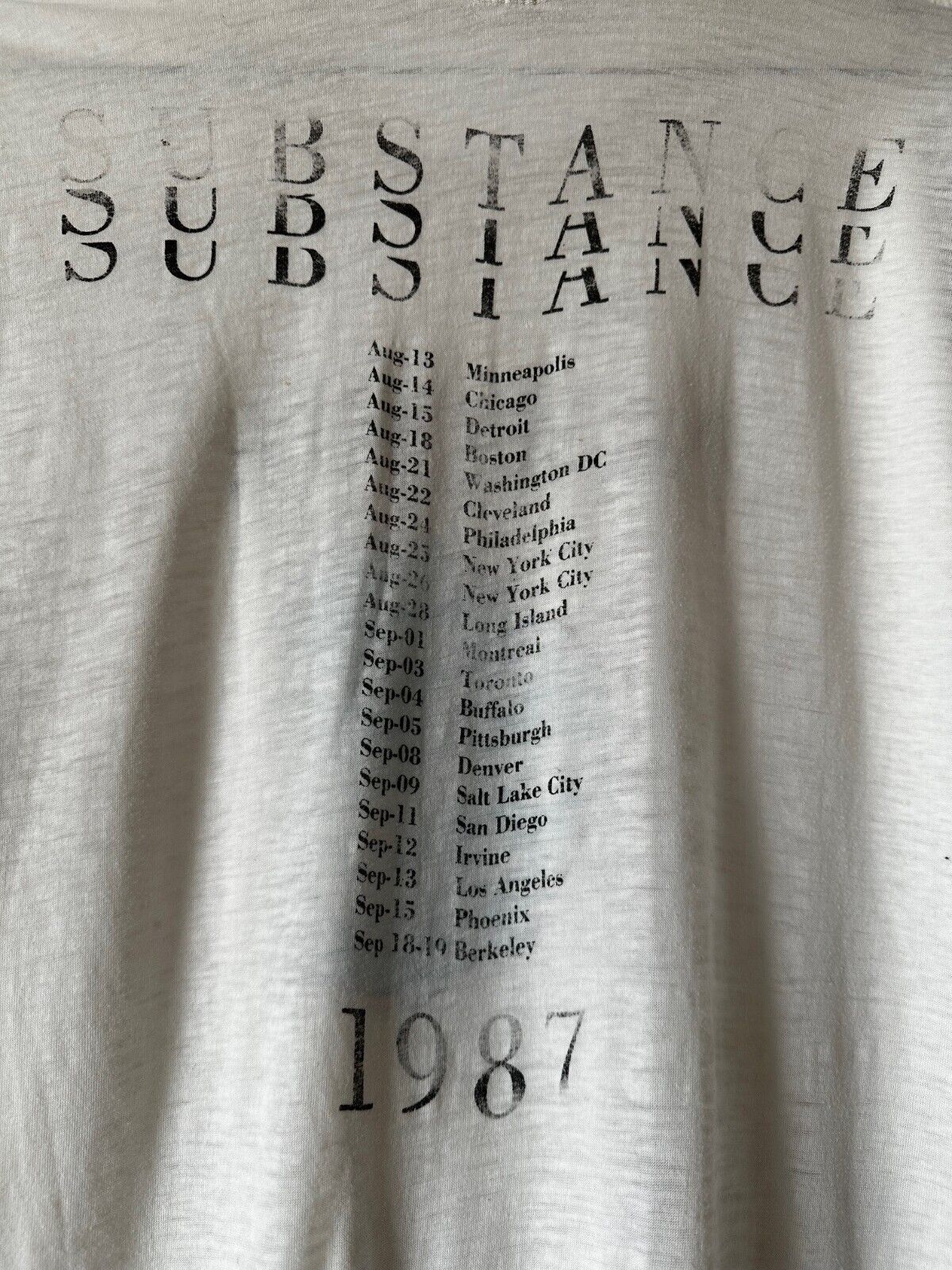 Collector’s Item Exclusive New Order 1987 Concert T-Shirt