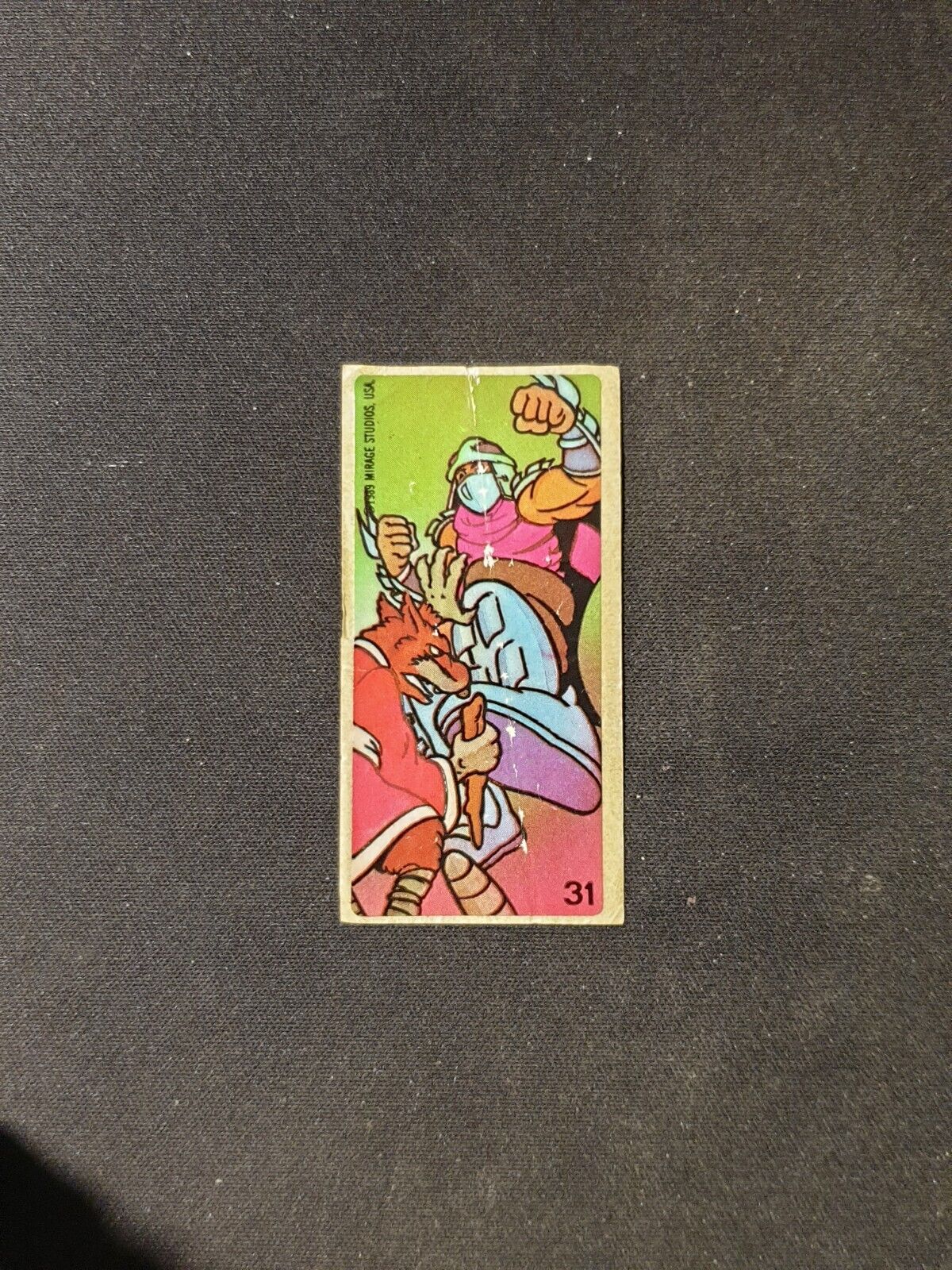 1989 TEENAGE MUTANT NINJA TURTLES Mirage Studios BUBBLE GUM Sticker No 31