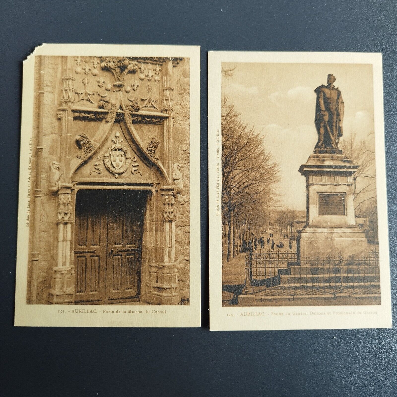 France Aurillac 2 vintage postcards