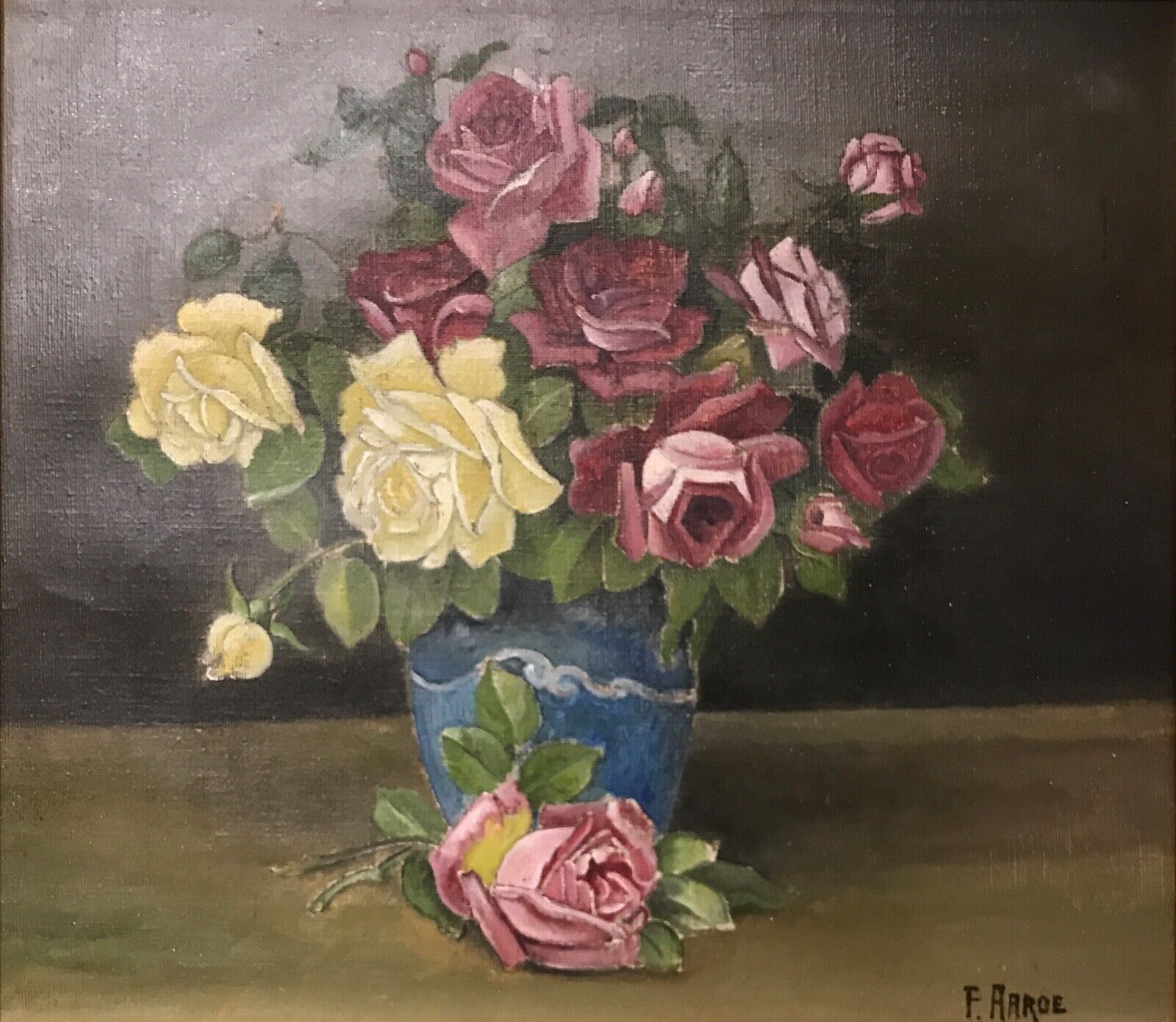 F Aaroe: ROSES IN A VASE