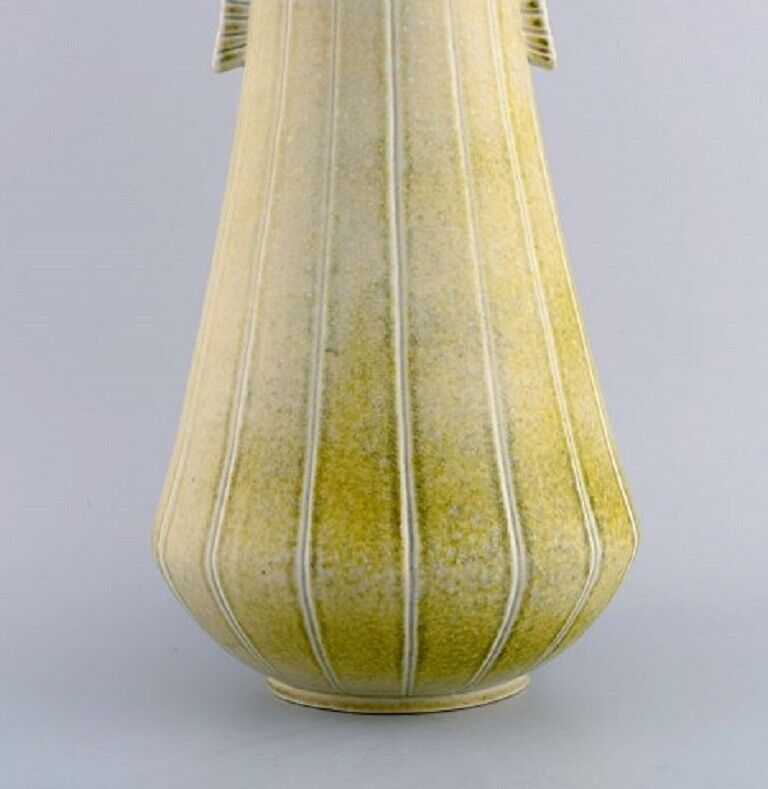 Gunnar Nylund Rörstrand Large rare unique Air Force vase in glazed stoneware