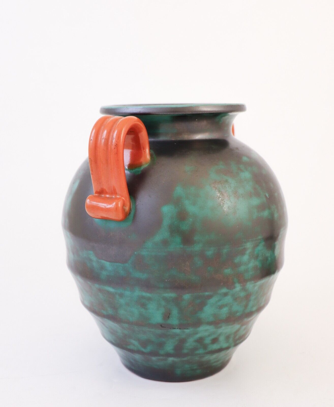 Large Green Vase "Roman Urn" Upsala Ekeby - Harald Östergren - 1930s Art Deco