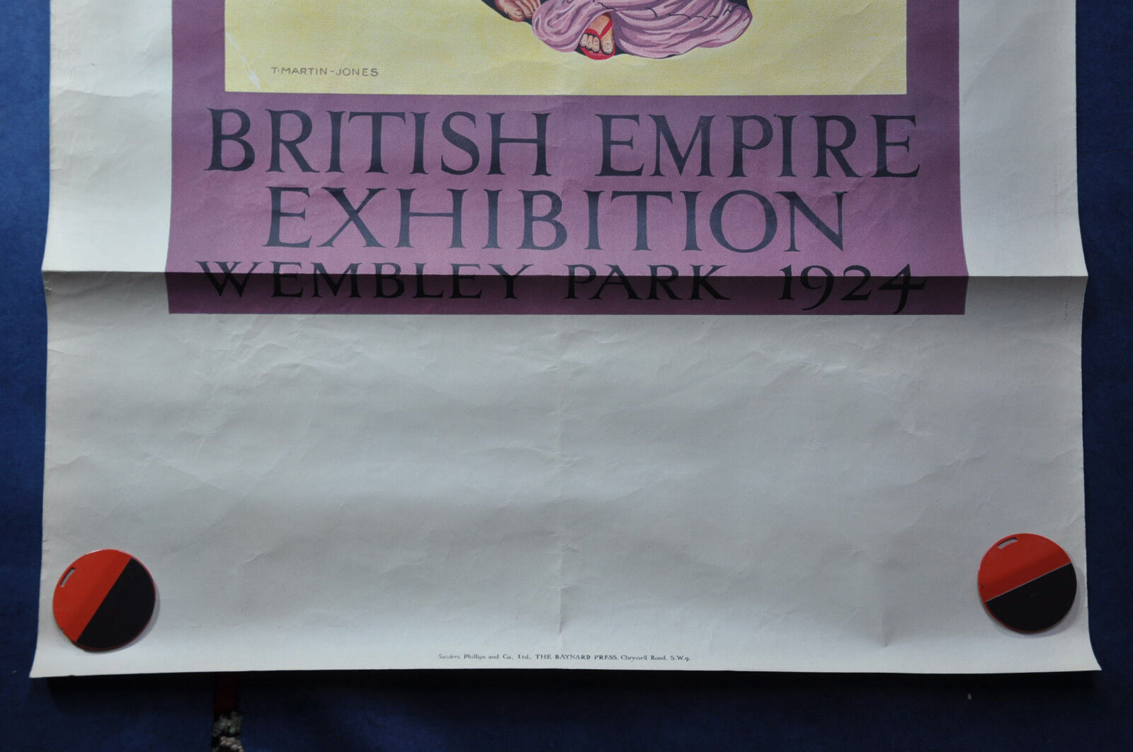 ANTIQUE ORIGINAL TRAVEL POSTER BRITISH EXHIBITION BURMA MYANMAR WEMBLEY 1924