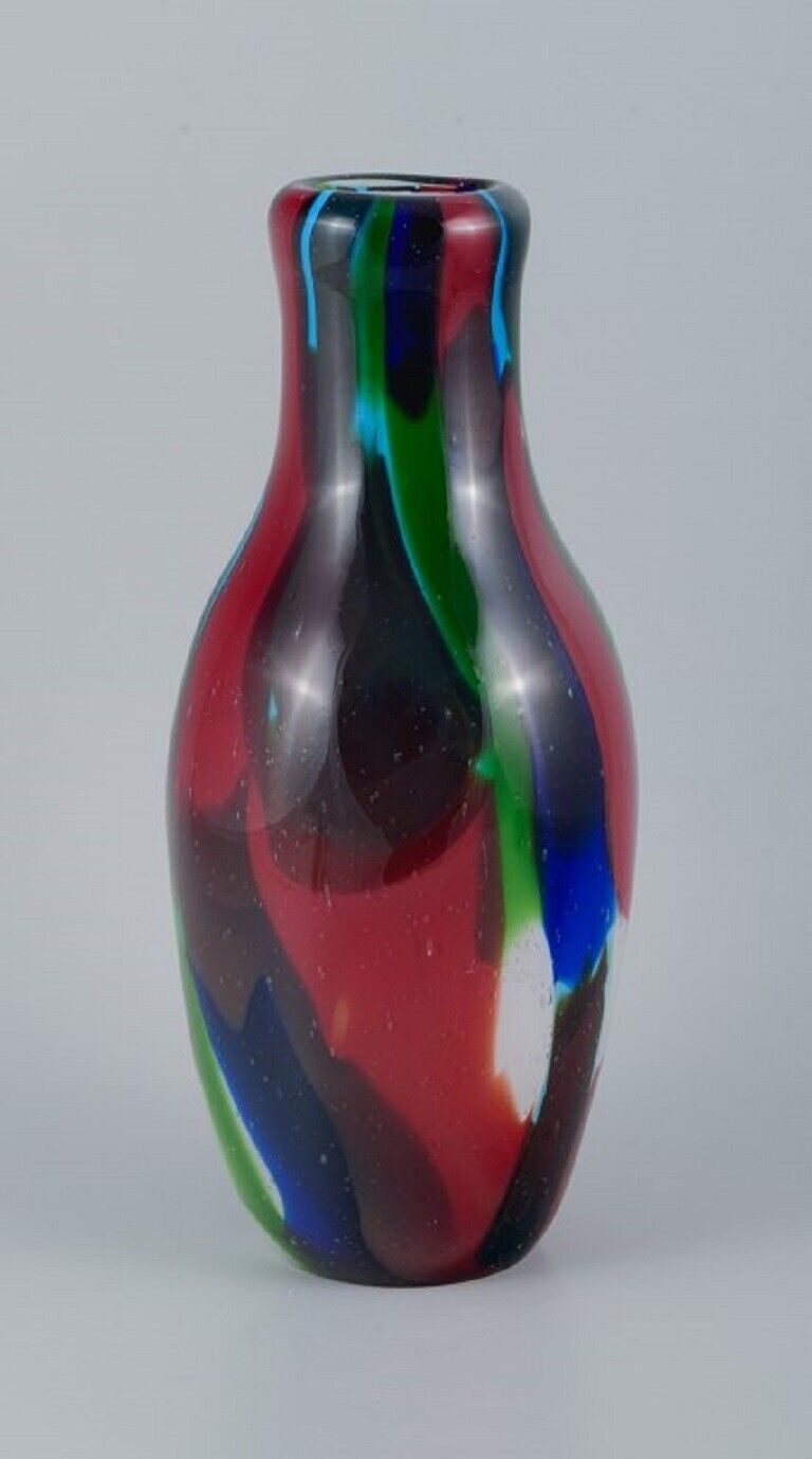 Large mouth-blown Murano vase in art glass  Approx 1970s