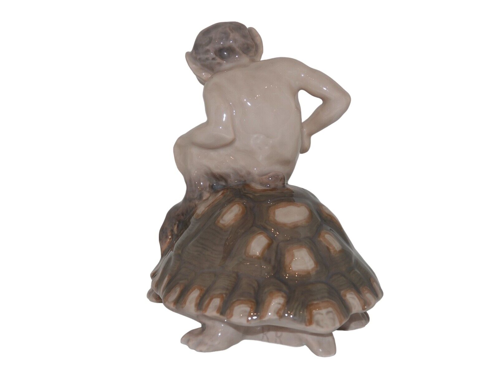 Rare Royal Copenhagen figurine faun on tortoise