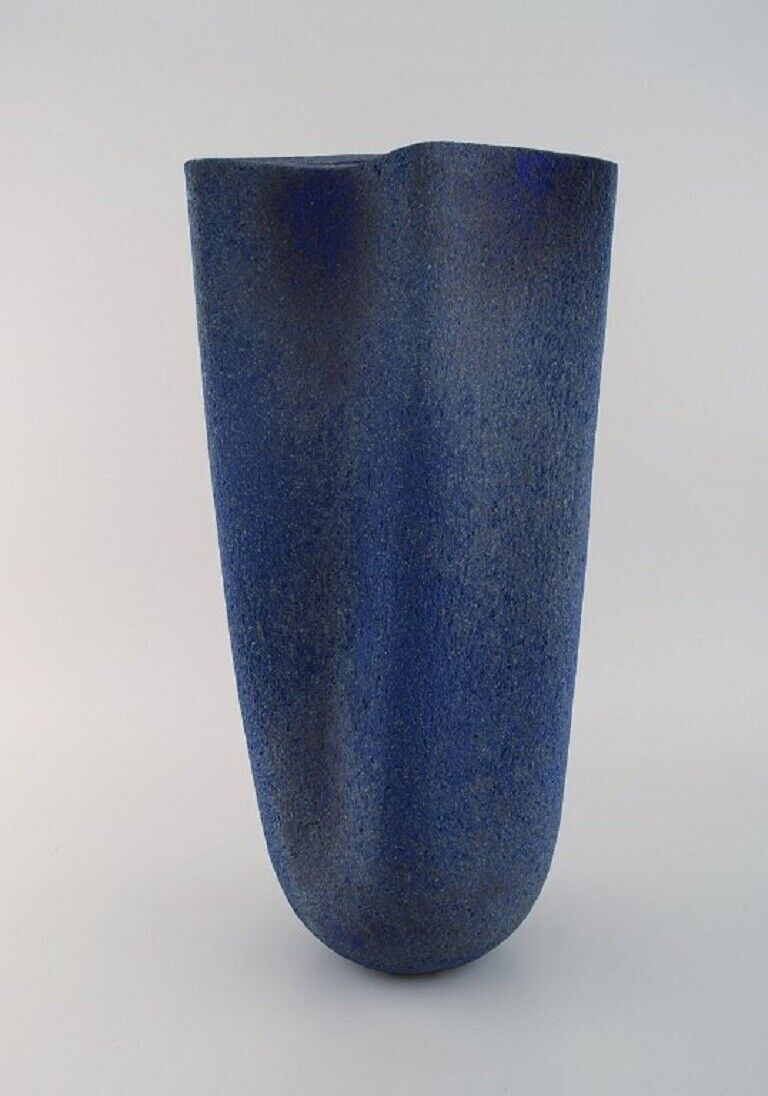 European studio ceramist Large floor vase in glazed stoneware Late 20th C