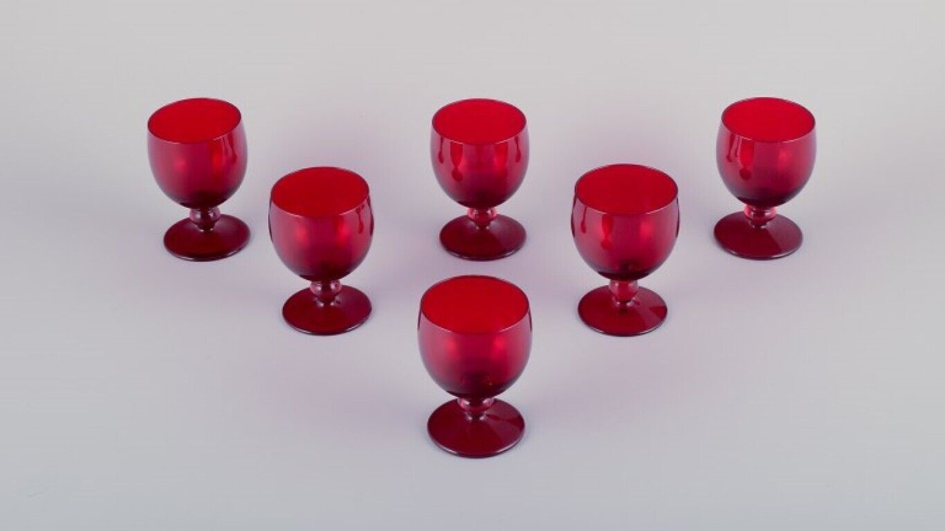 Monica Bratt for Reijmyre Sweden Set of six small wine glasses 1960/70s