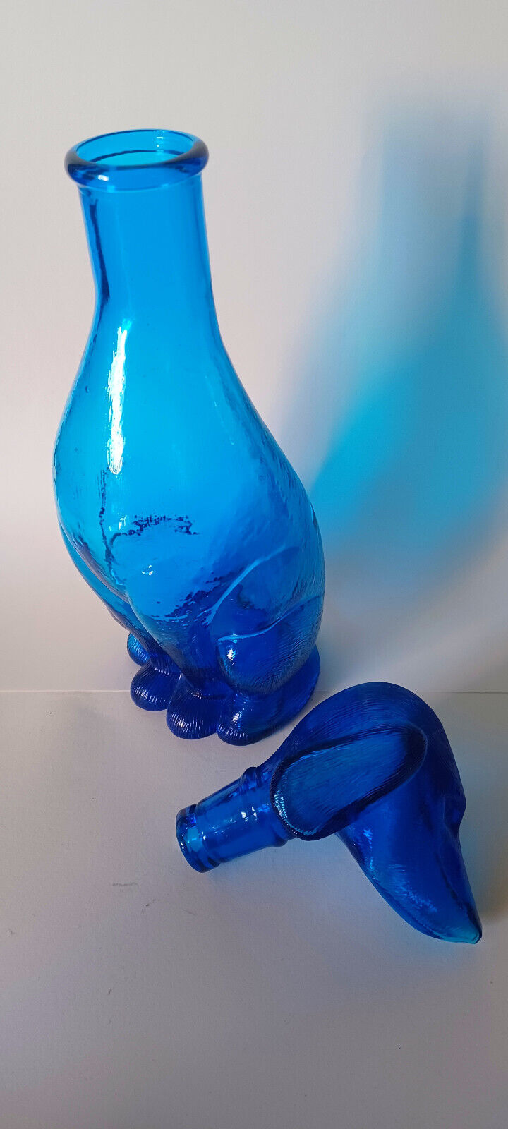 Large Italian Empoli Dog Genie Bottle Electric Blue 35 centimeters