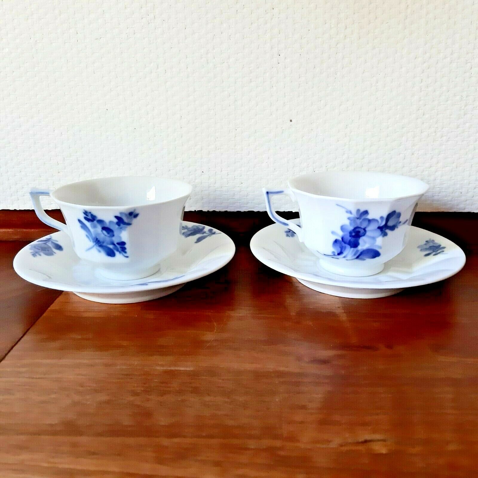 2 x COFFEE SETS BLUE FLOWER ANGULAR # 10- 8608 Royal Copenhagen 2nd