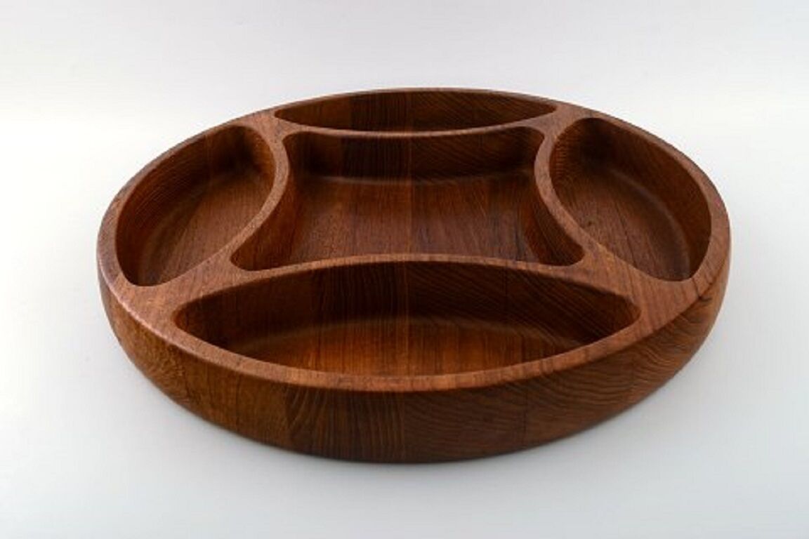 Jens Quistgaard DANISH DESIGN large cabaret dish Staved teak