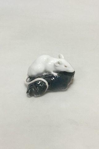 Royal Copenhagen Figurine of white Mouse on the head of a Plaice