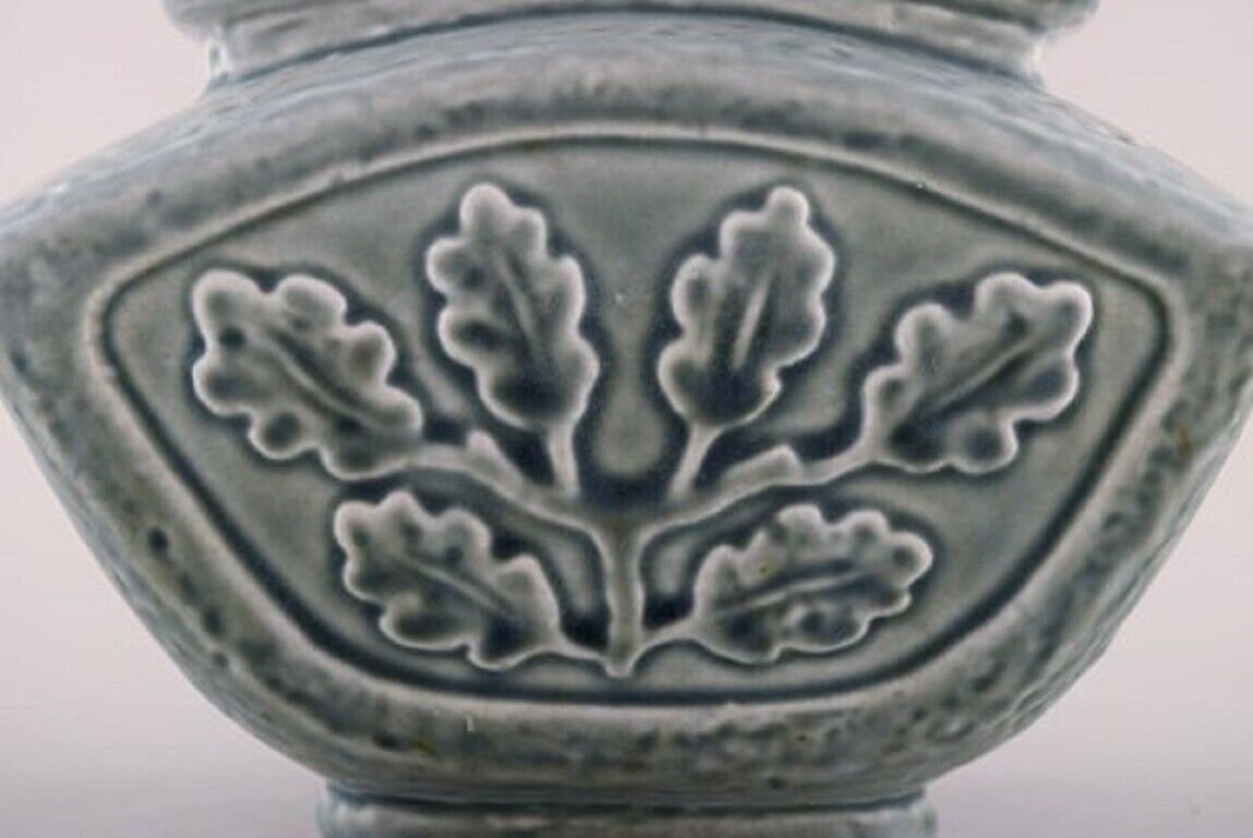 Carl-Harry Stålhane for Rörstrand Vase in glazed stoneware with foliage 1960s